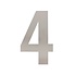 Huisnummer 4 XL hoogte 30 cm geborsteld RVS Huisnummer 4 XL hoogte 30 cm geborsteld RVS