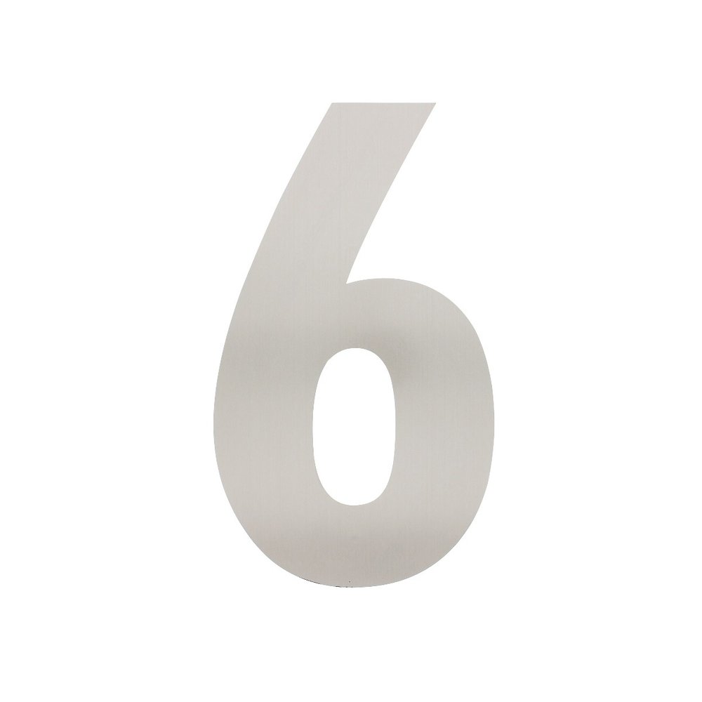 Intersteel Huisnummer 6 XL hoogte 30 cm geborsteld RVS Intersteel Huisnummer 6 XL hoogte 30 cm geborsteld RVS
