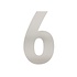Huisnummer 6 XL hoogte 30 cm geborsteld RVS