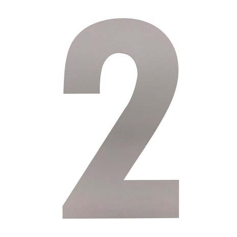 Intersteel Huisnummer 2 XXL hoogte 50 cm geborsteld RVS Intersteel Huisnummer 2 XXL hoogte 50 cm geborsteld RVS