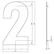 Intersteel Huisnummer 2 XXL hoogte 50 cm geborsteld RVS Intersteel Huisnummer 2 XXL hoogte 50 cm geborsteld RVS