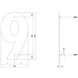 Intersteel Huisnummer 9 XXL hoogte 50 cm geborsteld RVS Intersteel Huisnummer 9 XXL hoogte 50 cm geborsteld RVS