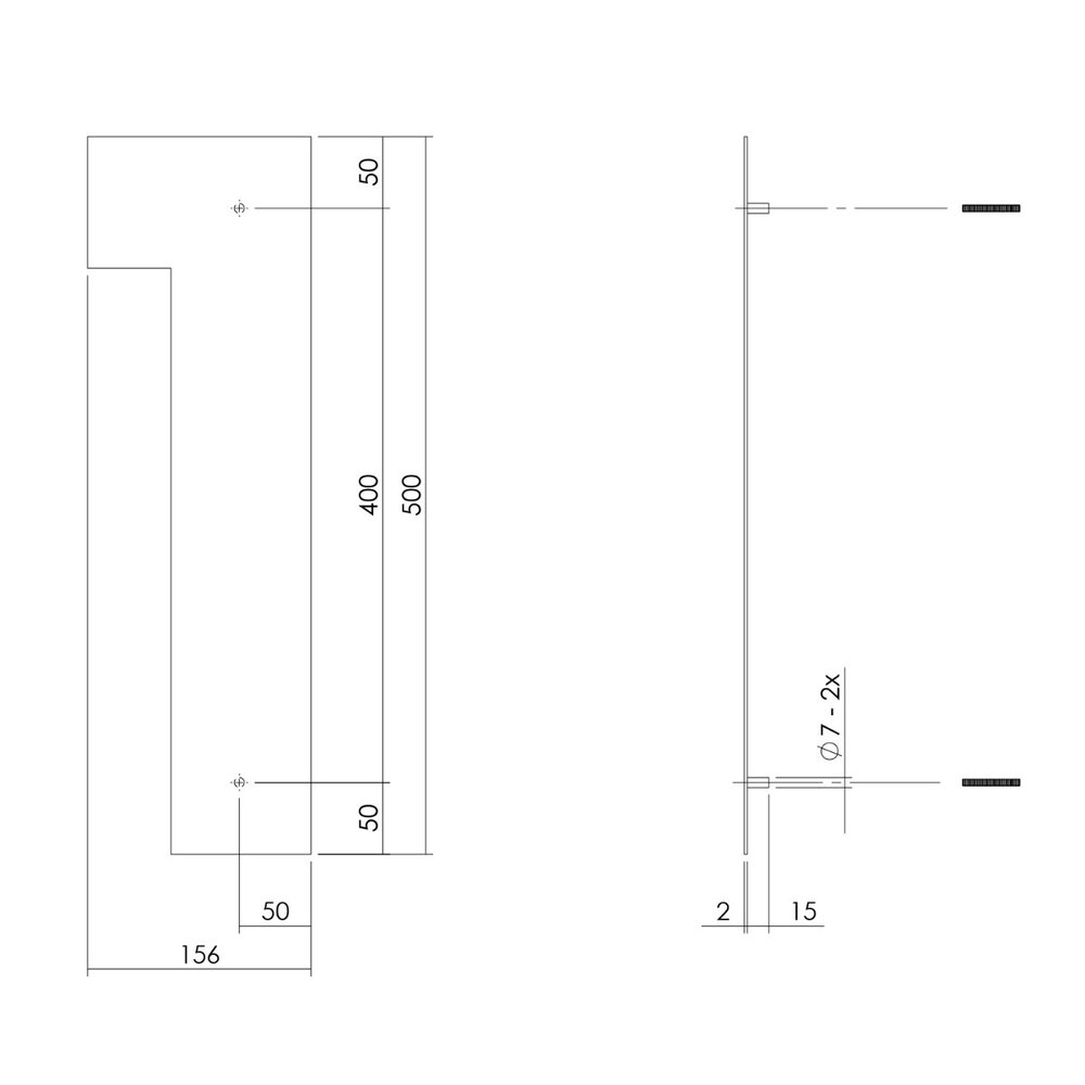 Intersteel Huisnummer 1 XXL hoogte 50 cm RVS/mat zwart Intersteel Huisnummer 1 XXL hoogte 50 cm RVS/mat zwart