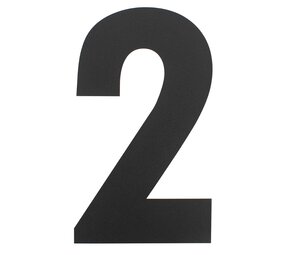 Intersteel Huisnummer 2 XXL hoogte 50 cm RVS/mat zwart