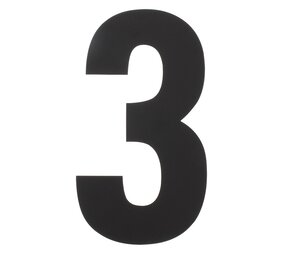 Intersteel Huisnummer 3 XXL hoogte 50 cm RVS/mat zwart