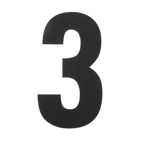 Intersteel Huisnummer 3 XXL hoogte 50 cm RVS/mat zwart Intersteel Huisnummer 3 XXL hoogte 50 cm RVS/mat zwart