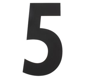 Intersteel Huisnummer 5 XXL hoogte 50 cm RVS/mat zwart
