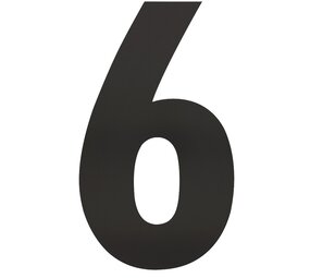 Intersteel Huisnummer 6 XXL hoogte 50 cm RVS/mat zwart Intersteel Huisnummer 6 XXL hoogte 50 cm RVS/mat zwart