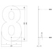 Intersteel Huisnummer 8 XXL hoogte 50 cm RVS/mat zwart Intersteel Huisnummer 8 XXL hoogte 50 cm RVS/mat zwart