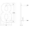 Intersteel Huisnummer 8 XXL hoogte 50 cm RVS/mat zwart Intersteel Huisnummer 8 XXL hoogte 50 cm RVS/mat zwart
