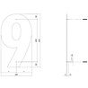 Intersteel Huisnummer 9 XXL hoogte 50 cm RVS/mat zwart Intersteel Huisnummer 9 XXL hoogte 50 cm RVS/mat zwart
