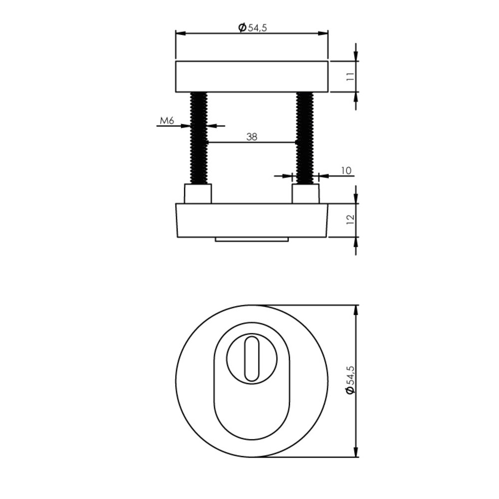 Intersteel Veiligheidsrozet SKG3 rond kerntrekbeveiliging mat nikkel Intersteel Veiligheidsrozet SKG3 rond kerntrekbeveiliging mat nikkel