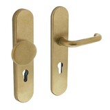 Intersteel Veiligheidsbeslag SKG3 ovaal profielcilincergat 72mm messing getrommeld voordeurbeslag Intersteel Veiligheidsbeslag SKG3 ovaal profielcilincergat 72mm messing getrommeld voordeurbeslag