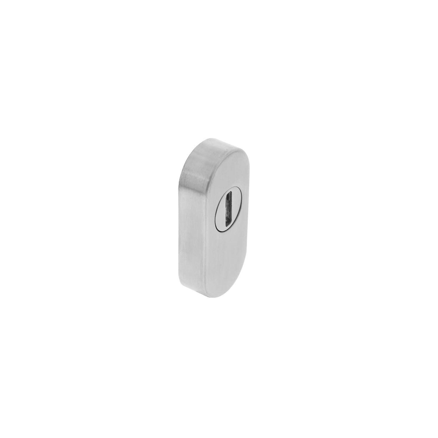 Intersteel Veiligheid-schuifrozet ovaal met sleufplaatje geborsteld RVS