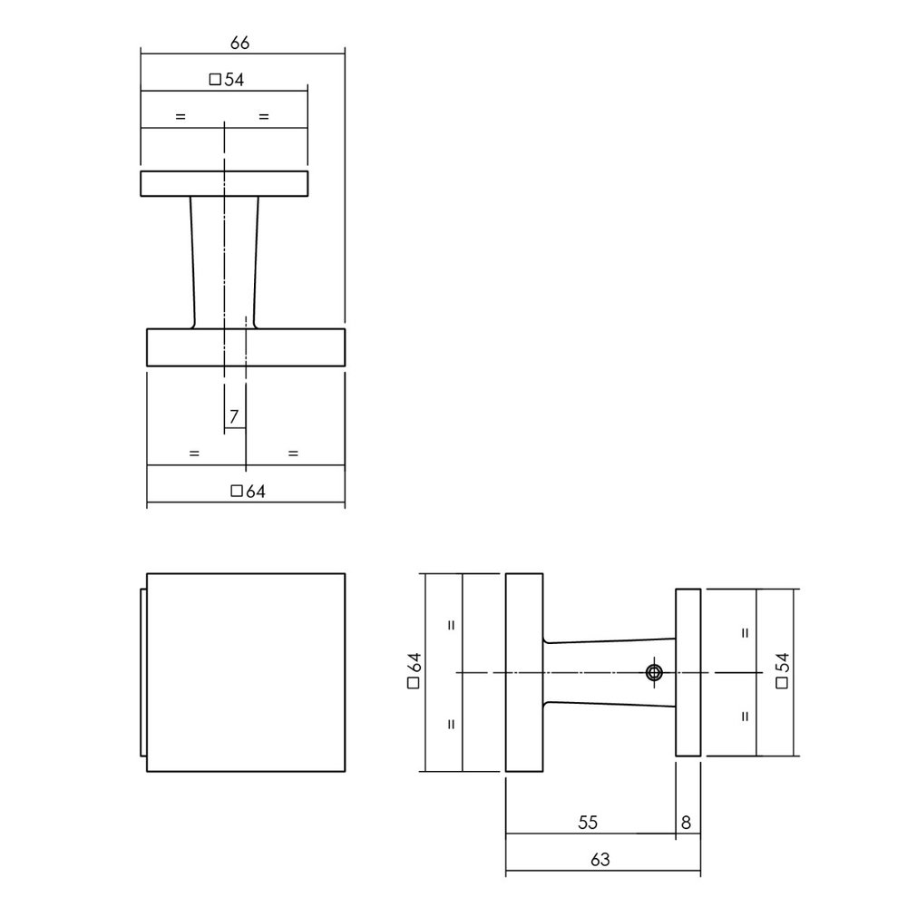 Intersteel Voordeurset veiligheidsbeslag SKG3 vierkant rozet kerntrekbeveiliging geborsteld RVS Intersteel Voordeurset veiligheidsbeslag SKG3 vierkant rozet kerntrekbeveiliging geborsteld RVS