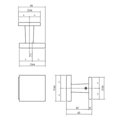 Intersteel Voordeurset veiligheidsbeslag SKG3 vierkant rozet kerntrekbeveiliging geborsteld RVS Intersteel Voordeurset veiligheidsbeslag SKG3 vierkant rozet kerntrekbeveiliging geborsteld RVS
