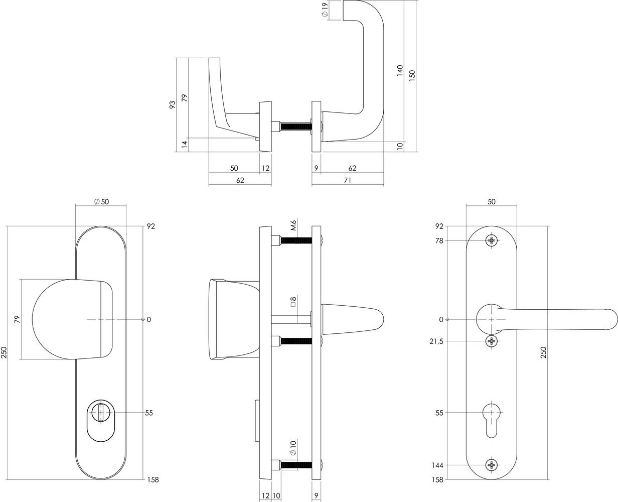 Intersteel Veiligheidsbeslag SKG3 ovaal kerntrekbeveiliging profielcilincergat 55mm aluminium voordeurbeslag Intersteel Veiligheidsbeslag SKG3 ovaal kerntrekbeveiliging profielcilincergat 55mm aluminium voordeurbeslag