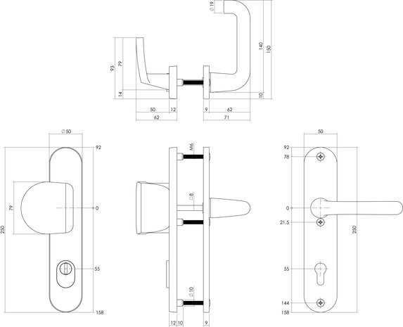 Intersteel Veiligheidsbeslag SKG3 ovaal kerntrekbeveiliging profielcilincergat 55mm aluminium voordeurbeslag Intersteel Veiligheidsbeslag SKG3 ovaal kerntrekbeveiliging profielcilincergat 55mm aluminium voordeurbeslag