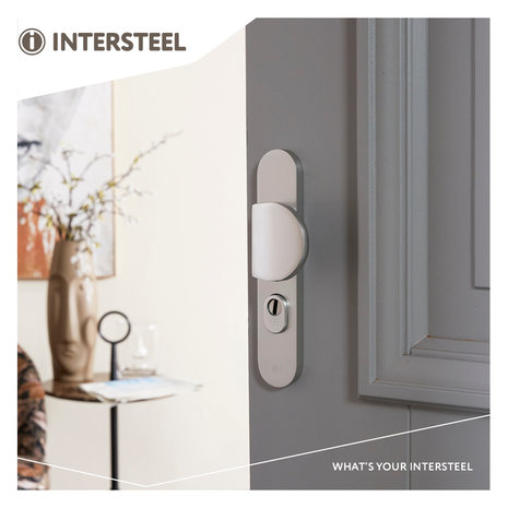 Intersteel Veiligheidsbeslag SKG3 ovaal kerntrekbeveiliging profielcilincergat 72mm aluminium voordeurbeslag