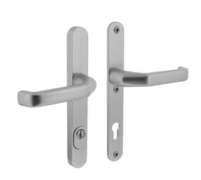 Intersteel Veiligheidsbeslag SKG3 ovaal smal schild kerntrekbeveiliging profielcilincergat 92mm aluminium achterdeurbeslag Intersteel Veiligheidsbeslag SKG3 ovaal smal schild kerntrekbeveiliging profielcilincergat 92mm aluminium achterdeurbeslag