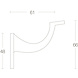 Intersteel Trapleuning houder hol zadel chroom Intersteel Trapleuning houder hol zadel chroom