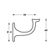 Intersteel Trapleuning houder opschroevend hol zadel nikkel Intersteel Trapleuning houder opschroevend hol zadel nikkel