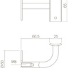 Intersteel Trapleuning houder gebogen vierkant hol zadel zwart Intersteel Trapleuning houder gebogen vierkant hol zadel zwart