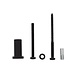 Intersteel Set van 5 verlengde ronde steunen 50mm tbv rail schuifdeursysteem mat zwart Intersteel Set van 5 verlengde ronde steunen 50mm tbv rail schuifdeursysteem mat zwart