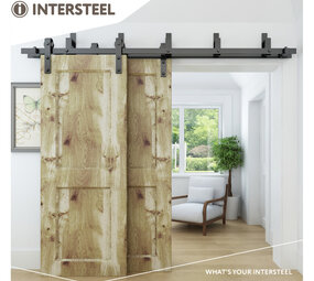 Intersteel Set van 5 wandsteunen voor dubbele schuifdeuren mat zwart Intersteel Set van 5 wandsteunen voor dubbele schuifdeuren mat zwart