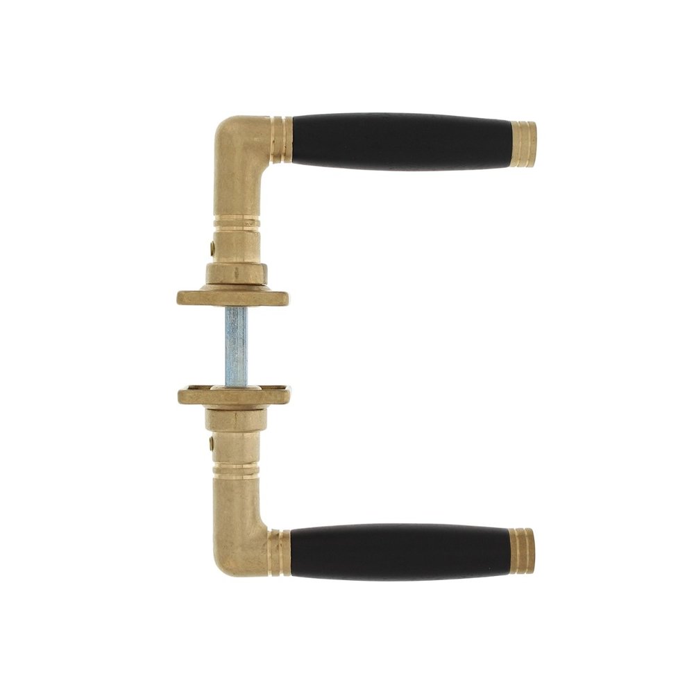 Intersteel Deurklink Ton 222 met rozet messing getrommeld/ebbenhout Intersteel Deurklink Ton 222 met rozet messing getrommeld/ebbenhout