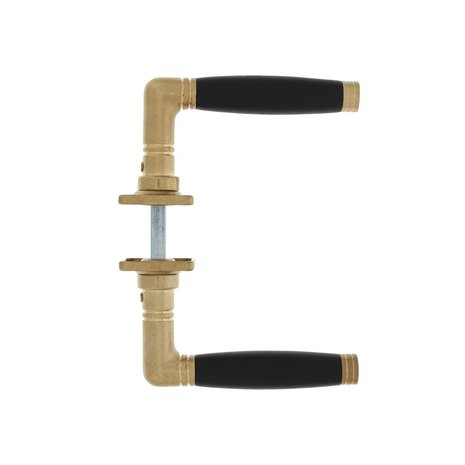 Intersteel Deurklink Ton 222 met rozet messing getrommeld/ebbenhout Intersteel Deurklink Ton 222 met rozet messing getrommeld/ebbenhout