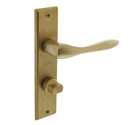 Intersteel Deurklink Banaan met schild WC63/8mm messing getrommeld Intersteel Deurklink Banaan met schild WC63/8mm messing getrommeld