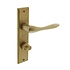 Deurklink Banaan met schild WC63/8mm messing getrommeld Deurklink Banaan met schild WC63/8mm messing getrommeld