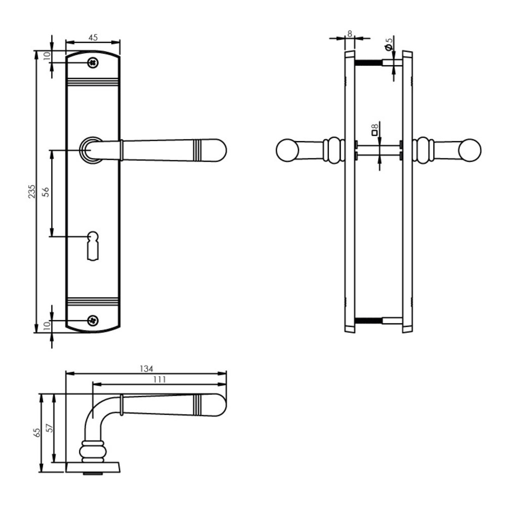 Intersteel Deurklink Helena op schild sleutelgat 56mm chroom Intersteel Deurklink Helena op schild sleutelgat 56mm chroom