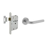 Intersteel Deurbeslag set loopslot wit + deurklink Recht RVS Intersteel Deurbeslag set loopslot wit + deurklink Recht RVS