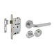 Intersteel Deurbeslag set wc-slot 63/8mm wit + deurklink Recht RVS + wc-sluiting Intersteel Deurbeslag set wc-slot 63/8mm wit + deurklink Recht RVS + wc-sluiting
