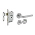 Deurbeslag set wc-slot 63/8mm en deurklink Recht RVS + wc-sluiting Deurbeslag set wc-slot 63/8mm en deurklink Recht RVS + wc-sluiting