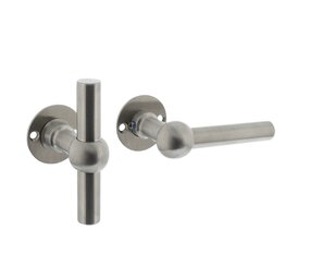 Intersteel Deurklink L/T Bol met ronde rozet 42x2mm geborsteld RVS Intersteel Deurklink L/T Bol met ronde rozet 42x2mm geborsteld RVS