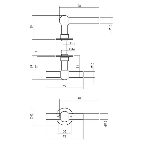 Intersteel Deurklink L/T Bol met ronde rozet 42x2mm geborsteld RVS Intersteel Deurklink L/T Bol met ronde rozet 42x2mm geborsteld RVS