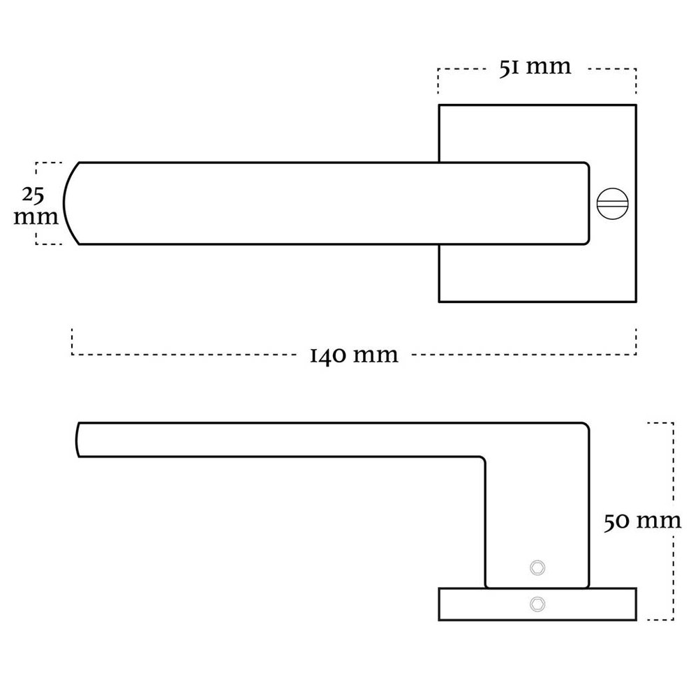 Mooi Deurbeslag Deurklink Nova mat zwart met vierkante cilinderrozetten Mooi Deurbeslag Deurklink Nova mat zwart met vierkante cilinderrozetten