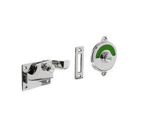 Intersteel WC slot met hendel met bocht rood-groen chroom Intersteel WC slot met hendel met bocht rood-groen chroom
