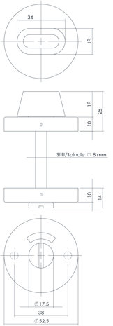 Intersteel WC slot rond geborsteld RVS - met vrij/bezet indicator - Intersteel Intersteel WC slot rond geborsteld RVS - met vrij/bezet indicator - Intersteel