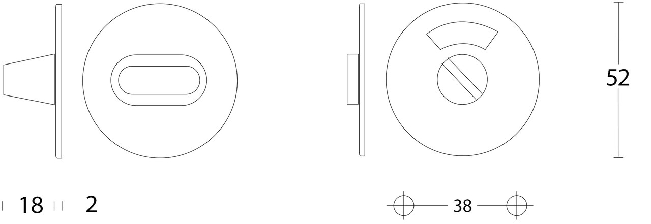 Intersteel WC slot rond 50mm geborsteld RVS - met vrij/bezet indicator - Intersteel Intersteel WC slot rond 50mm geborsteld RVS - met vrij/bezet indicator - Intersteel
