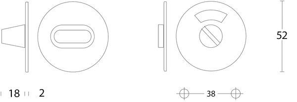 Intersteel WC slot rond 50mm geborsteld RVS - met vrij/bezet indicator - Intersteel Intersteel WC slot rond 50mm geborsteld RVS - met vrij/bezet indicator - Intersteel