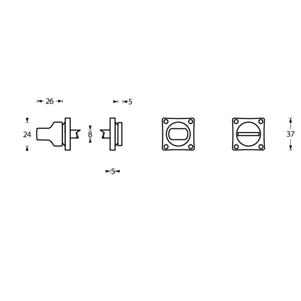 Intersteel WC slot vierkant nikkel - met vrij/bezet indicator - Intersteel Intersteel WC slot vierkant nikkel - met vrij/bezet indicator - Intersteel