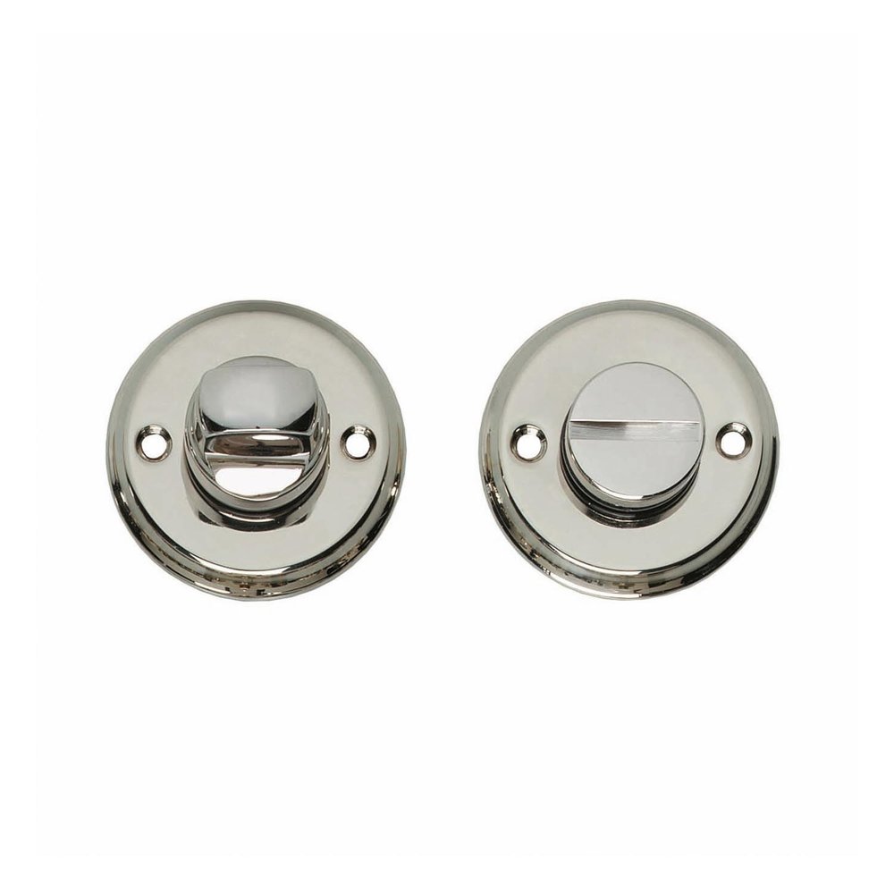 Intersteel WC slot rond met schroefgaten nikkel - met vrij/bezet indicator - Intersteel