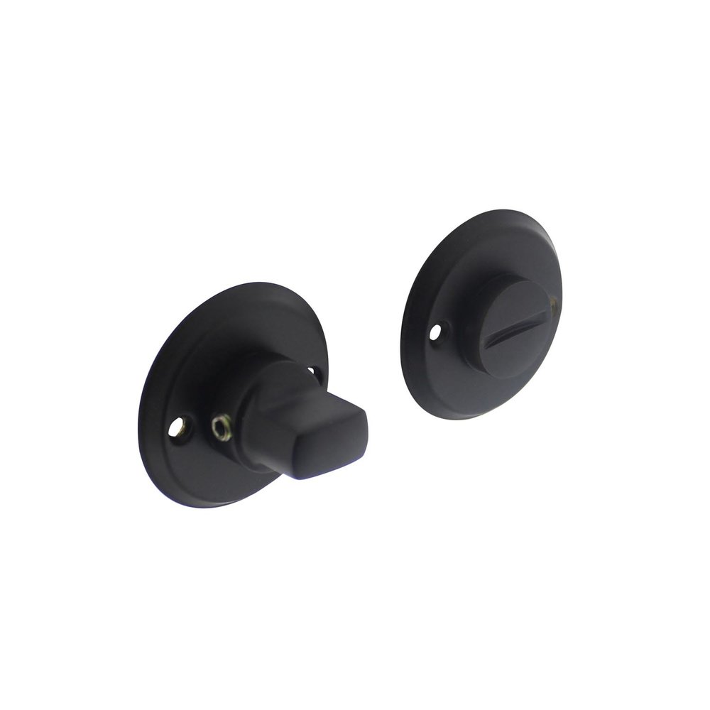 Intersteel WC slot rond schroefgaten mat zwart - met vrij/bezet indicator - Intersteel Intersteel WC slot rond schroefgaten mat zwart - met vrij/bezet indicator - Intersteel