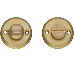 Intersteel WC slot rond schroefgaten messing getrommeld Intersteel WC slot rond schroefgaten messing getrommeld