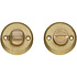 WC slot rond schroefgaten messing getrommeld WC slot rond schroefgaten messing getrommeld