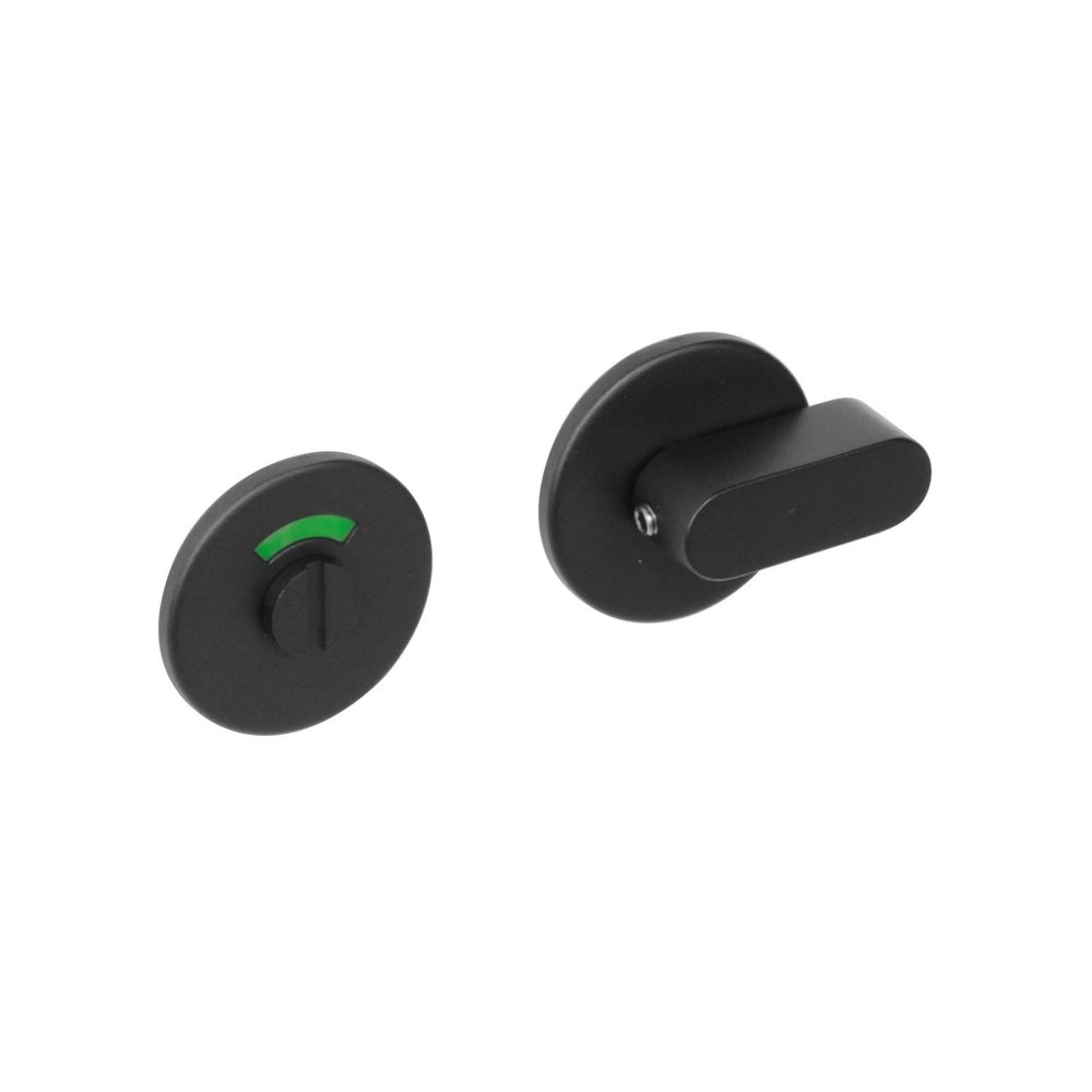 Intersteel WC slot rond geborsteld RVS mat zwart - met vrij/bezet indicator - Intersteel Intersteel WC slot rond geborsteld RVS mat zwart - met vrij/bezet indicator - Intersteel